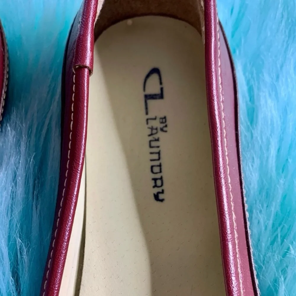 CL By Laundry LEATHER Burgundy Two-Tone 90s Flats Women’s 6.5